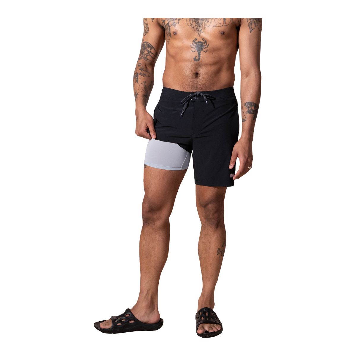 Saxx Men's Betawave 2 in 1 Swim Boardshorts, 17", Quick-Dry, With Mesh Liner
