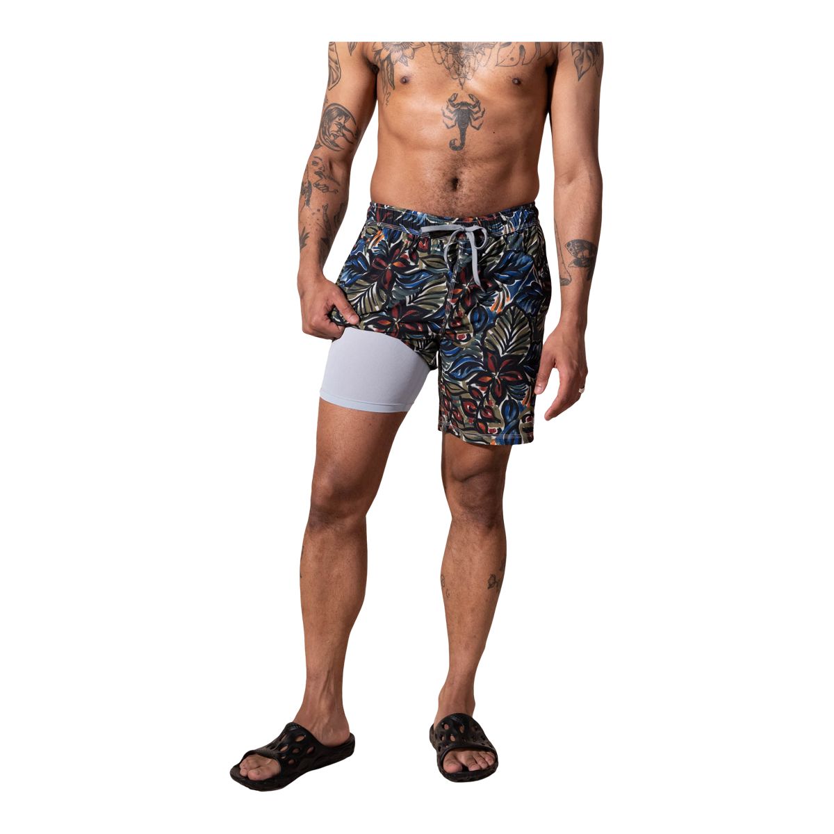 Saxx Men's Oh Buoy 2 in 1 Swim Volley Shorts, 7", Quick-Dry, With Mesh Liner