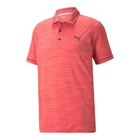 PUMA Golf Men's CLOUDSPUN Monarch Short Sleeve Polo T Shirt, UPF 50 Front_Angled_Left