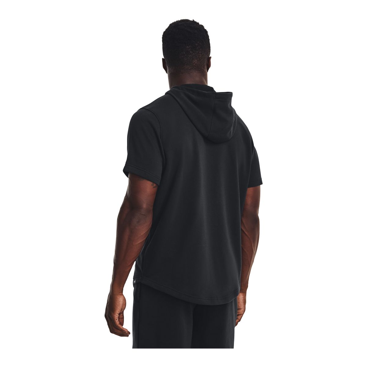 Black short hot sale sleeve hoodie