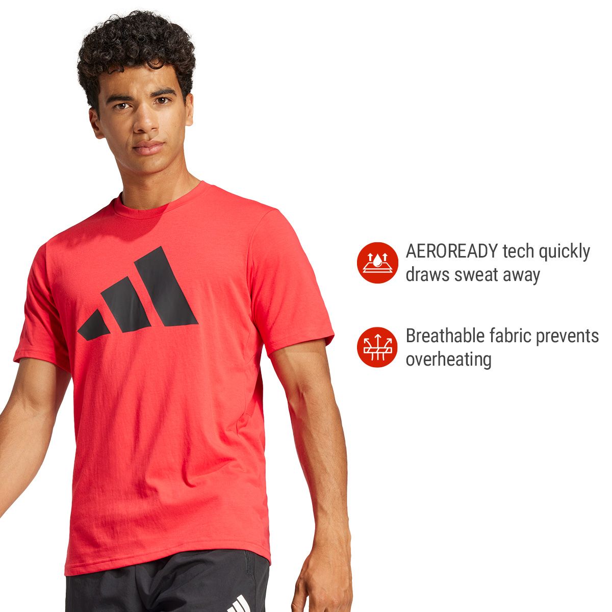 adidas Men's Extended Size TR 3 Bar Logo T Shirt