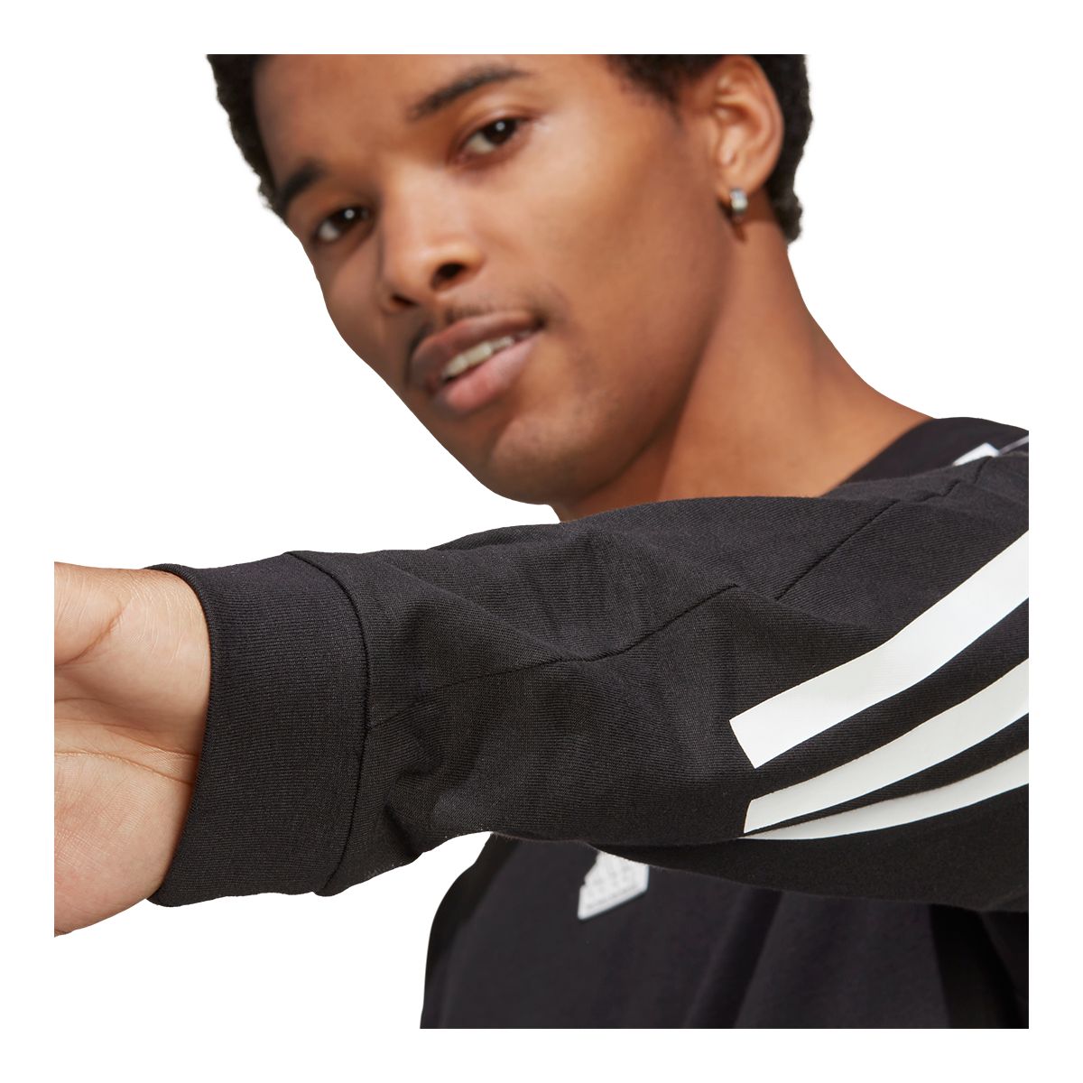 adidas Men's Sportswear FI 3-Stripe Long Sleeve T Shirt