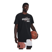 Under Armour Men's Curry Heavyweight T Shirt Front_Three_Fourths_Angled_Right