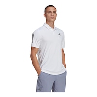 adidas Men's Club 3-Stripe Polo T Shirt Front_Angled_Right