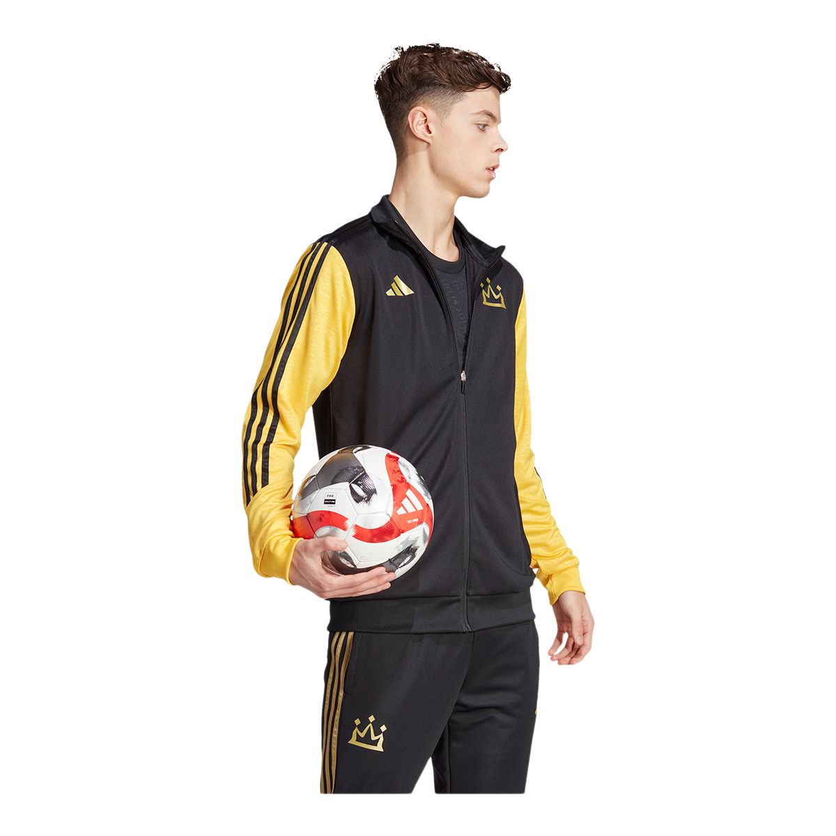 Adidas men's tiro discount metallic track jacket