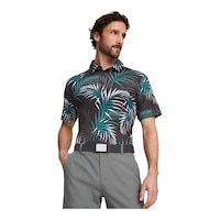 PUMA Men's Cloudspun Palm Leaf Polo T Shirt Front_Flat