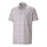 PUMA Men's Mattr Flora Long Sleeve Polo Shirt Front_Three_Fourths_Angled_Left