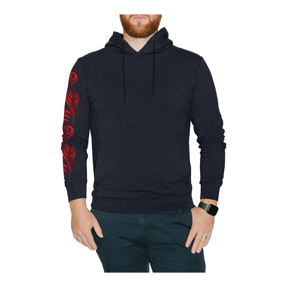 NoMiNoU Men's Salmon Run Sleeve Pullover Hoodie