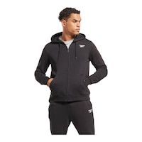 Reebok Men's ID Small Vector Fleece Full Zip Hoodie Front_Flat