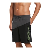 Nike Men's Block Swoosh 9 Inch Volley Shorts Front_Angled_Left