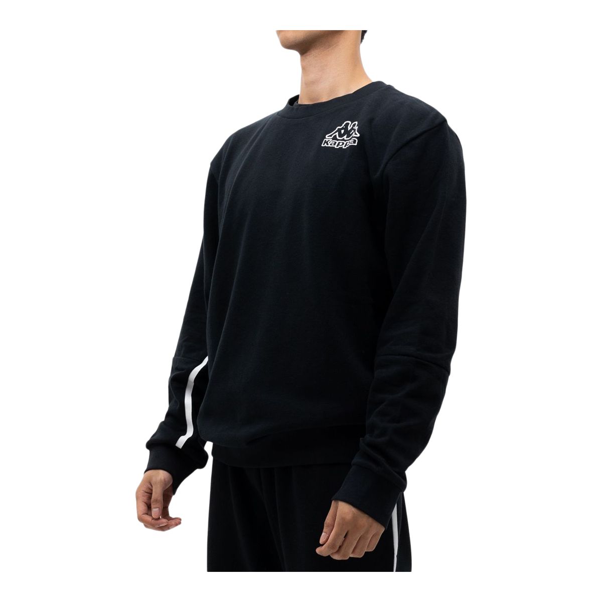 Kappa Sport Logo Damian Long Sleeve Fleece Top - Black