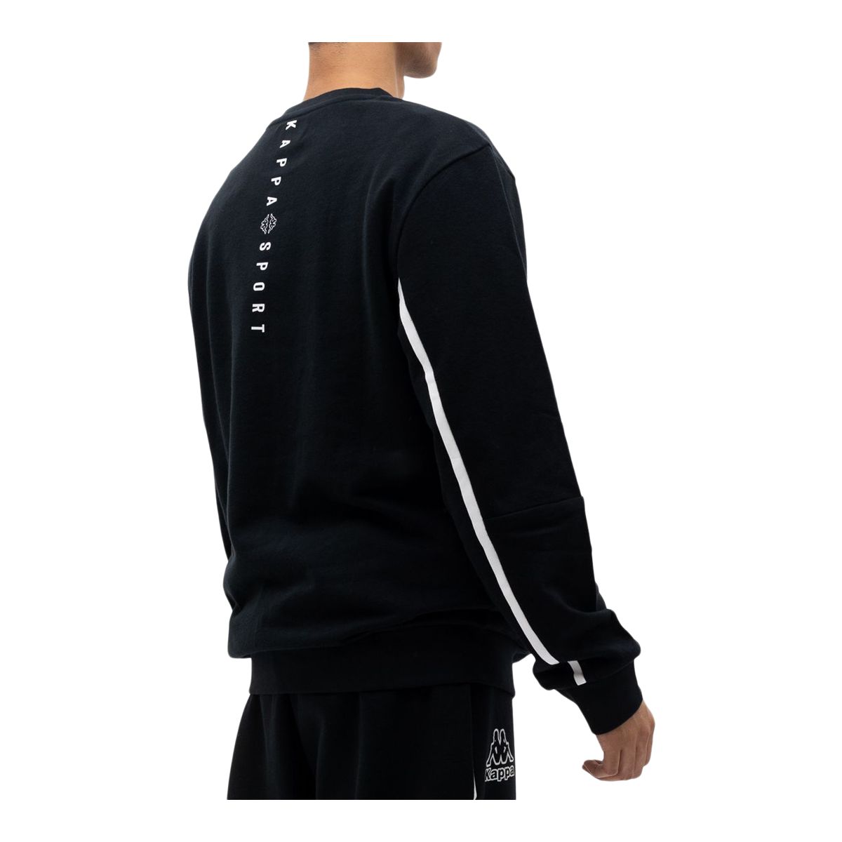 Kappa Sport Logo Damian Long Sleeve Fleece Top - Black