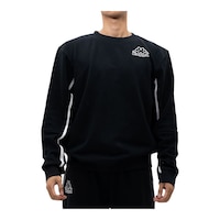 Kappa Sport Logo Damian Long Sleeve Fleece Top - Black Front_Flat