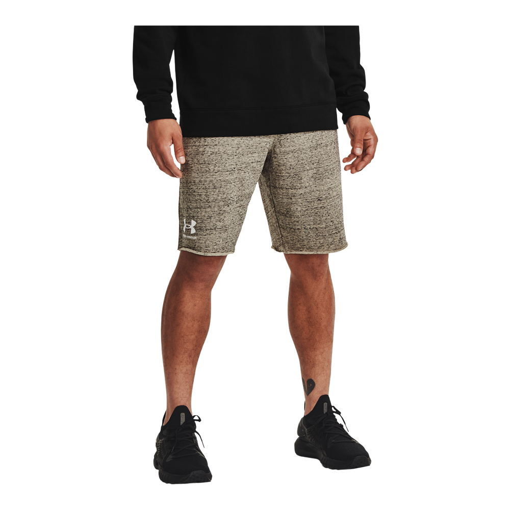 Under Armour Mens Rival Terry Shorts, (176) Fresh Clay / / Onyx White,  Small at  Men's Clothing store