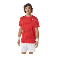 ASICS Men's Court Stripe T Shirt Front_Flat