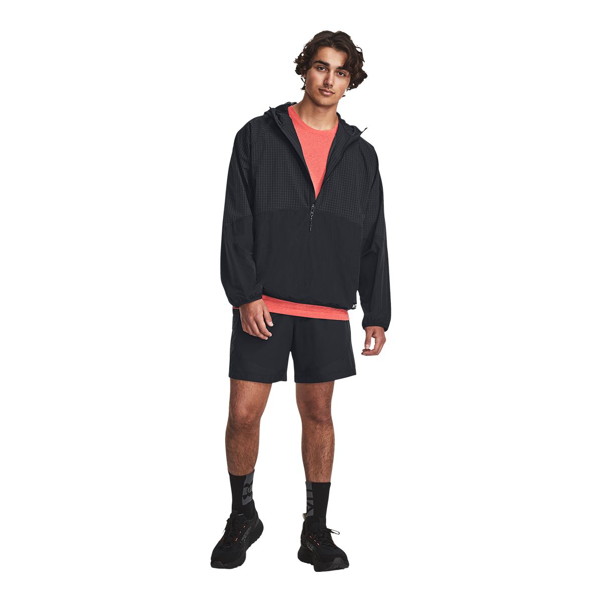 Under Armour Men's Rush Woven 1/2 Zip Hooded Jacket