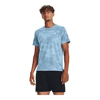 Under Armour Men's Streaker Speedcamo T Shirt Front_Angled_Left
