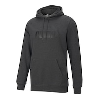 PUMA Men's Essential Big Logo Hoodie Front_Three_Fourths_Angled_Left