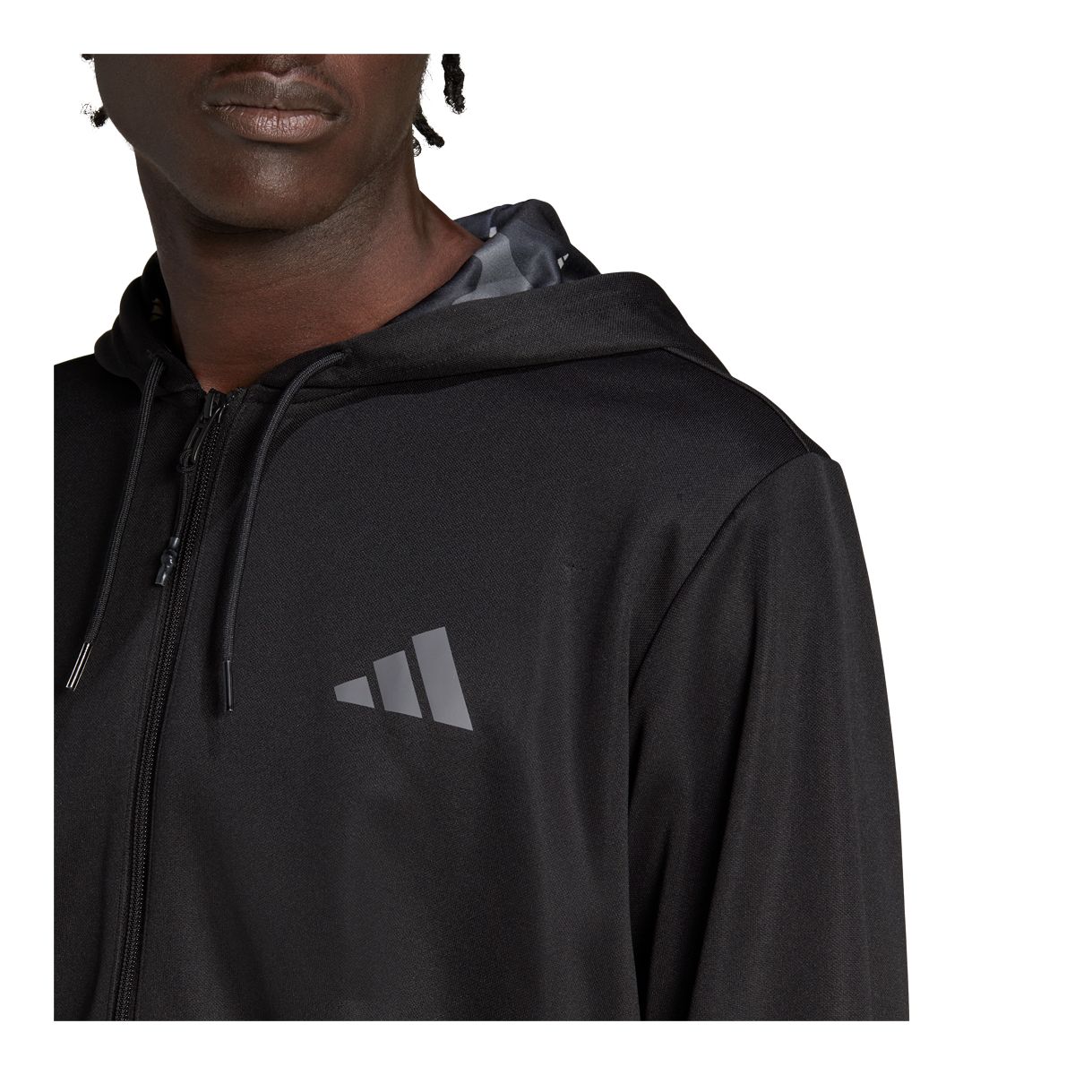 adidas Men's Train Essential+ BL Full Zip Hoodie