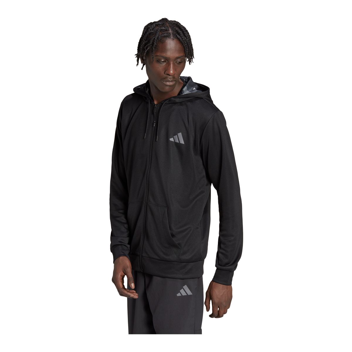 adidas Men's Train Essential+ BL Full Zip Hoodie