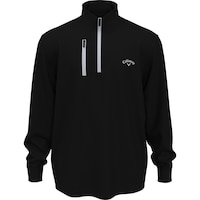 Callaway Men's Waffle 1/4 Zip Long Sleeve Polo T Shirt Front_Flat