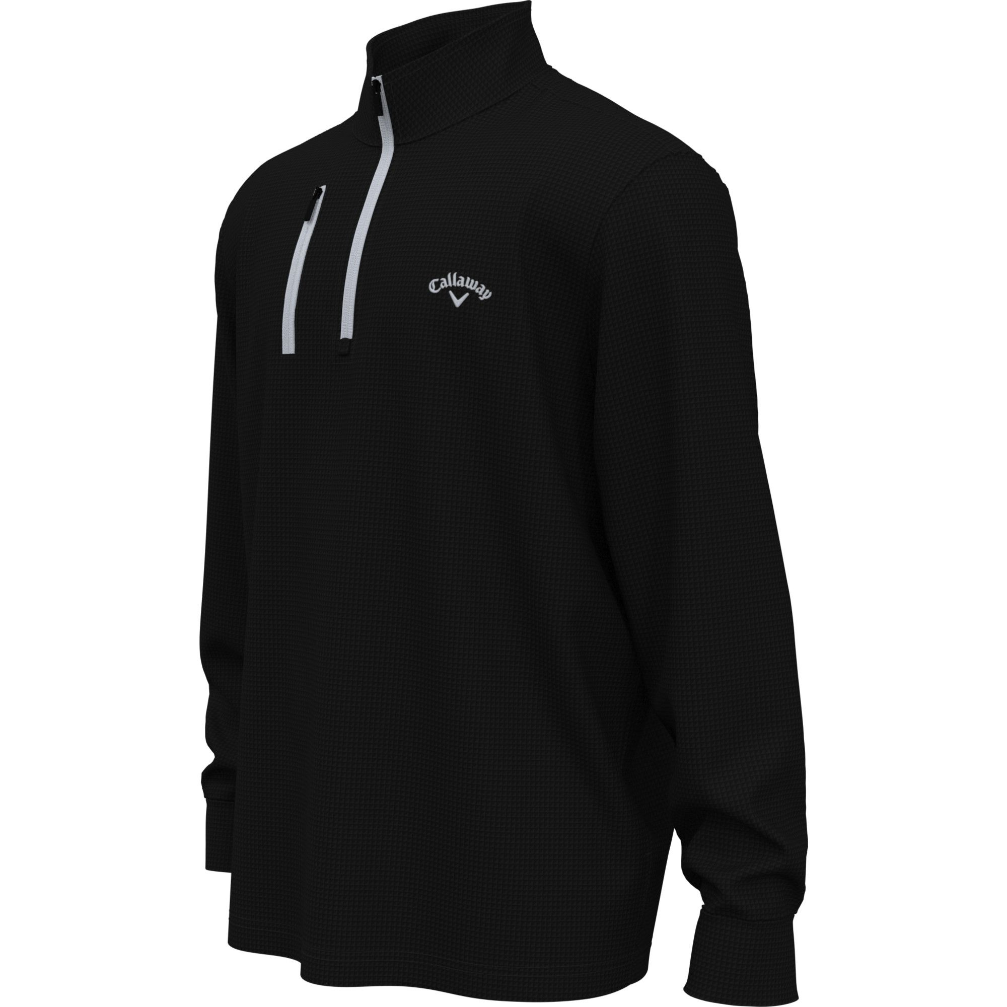 Callaway Men's Waffle 1/4 Zip Long Sleeve Polo T Shirt