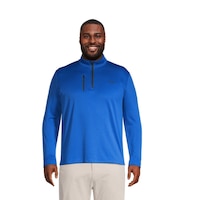 Callaway Men's Waffle 1/4 Zip Long Sleeve Polo T Shirt Front_Flat