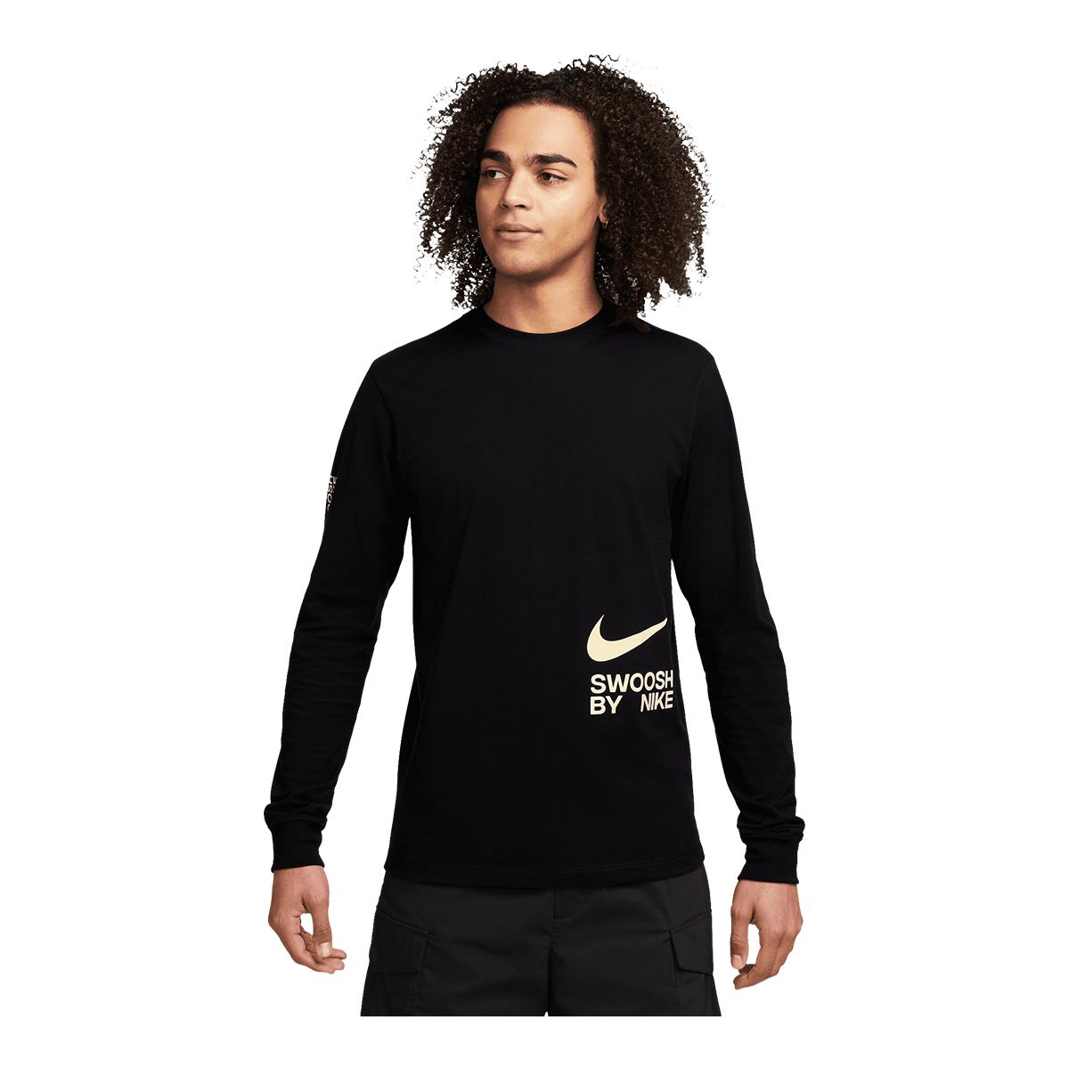 Nike shirt swoosh hot sale on collar