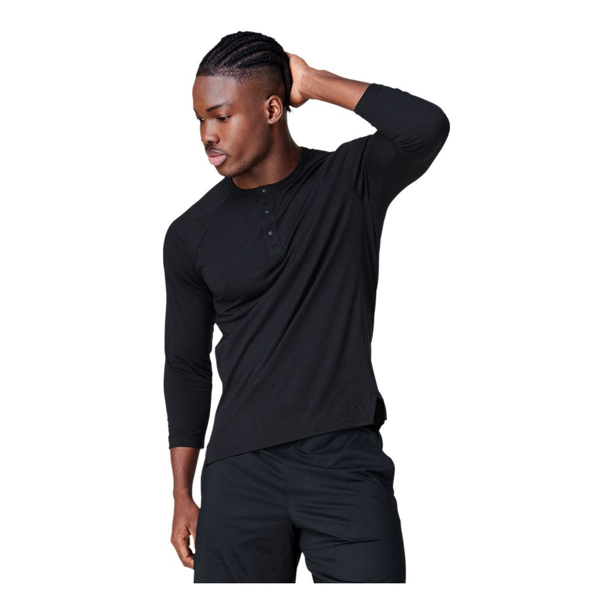 FWD Men's Sportswear Henley Three Quarter Sleeve Top