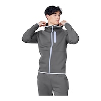 FWD Men's Sportswear Double Knit Full Zip Hoodie Front_Angled_Left