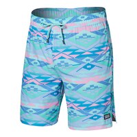 SAXX Men's Oh Buoy 7 Inch 2 in 1 Volley Shorts Front_Three_Fourths_Angled_Left
