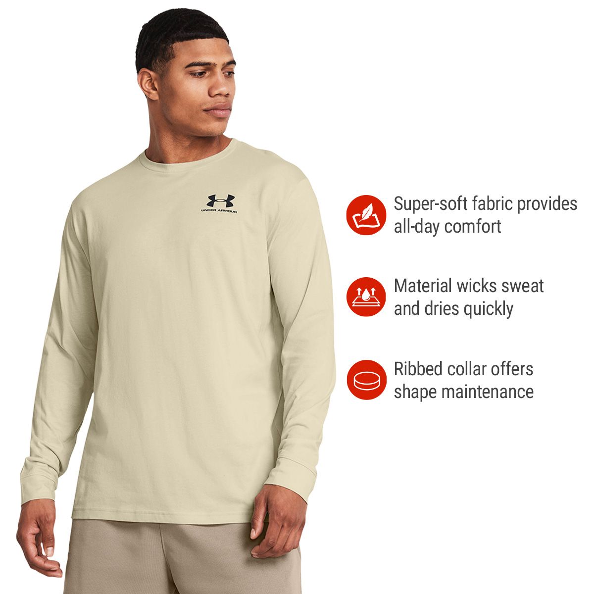 Under Armour Men's Charged Cotton Sportstyle LC Long Sleeve Shirt