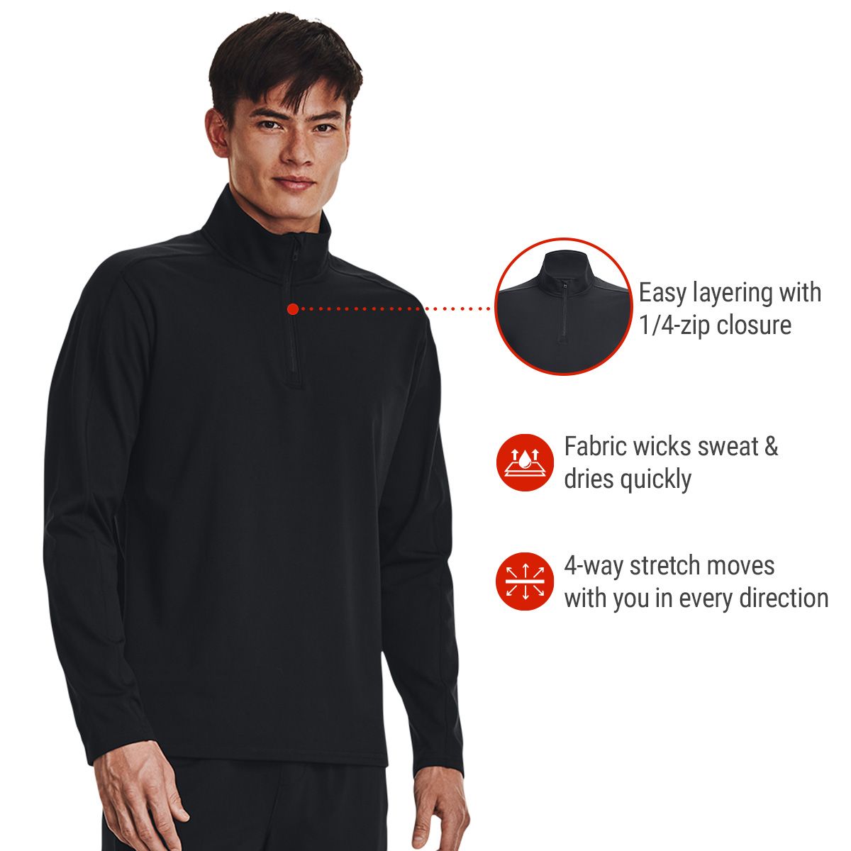 Under Armour Men's Meridian 1/4 Zip Long Sleeve Top
