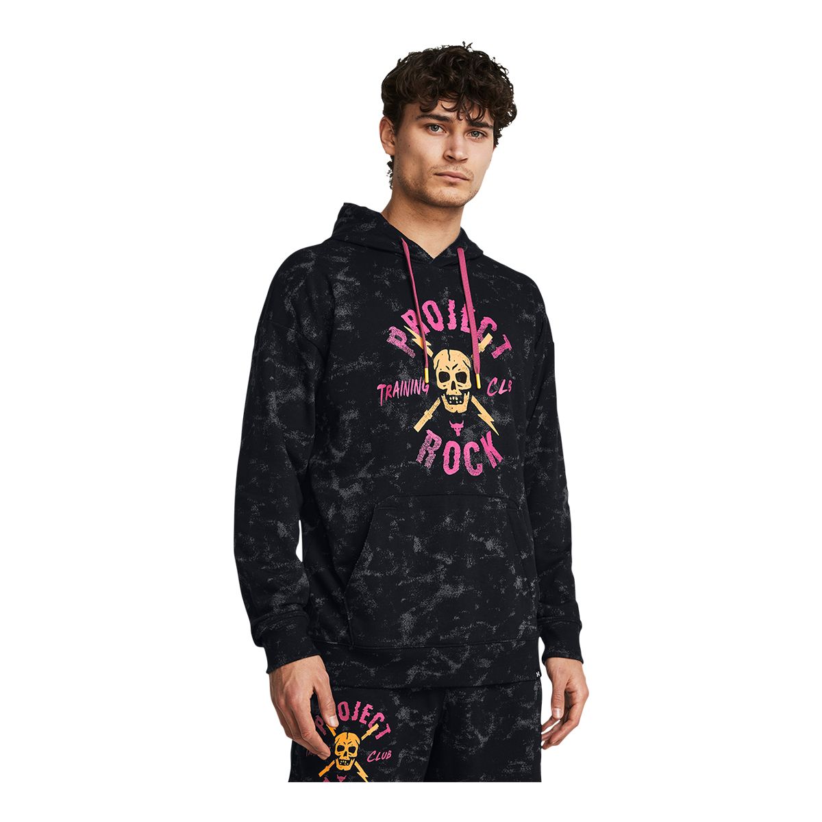 Under Armour Men's Project Rock All Over Print Rival Terry Hoodie
