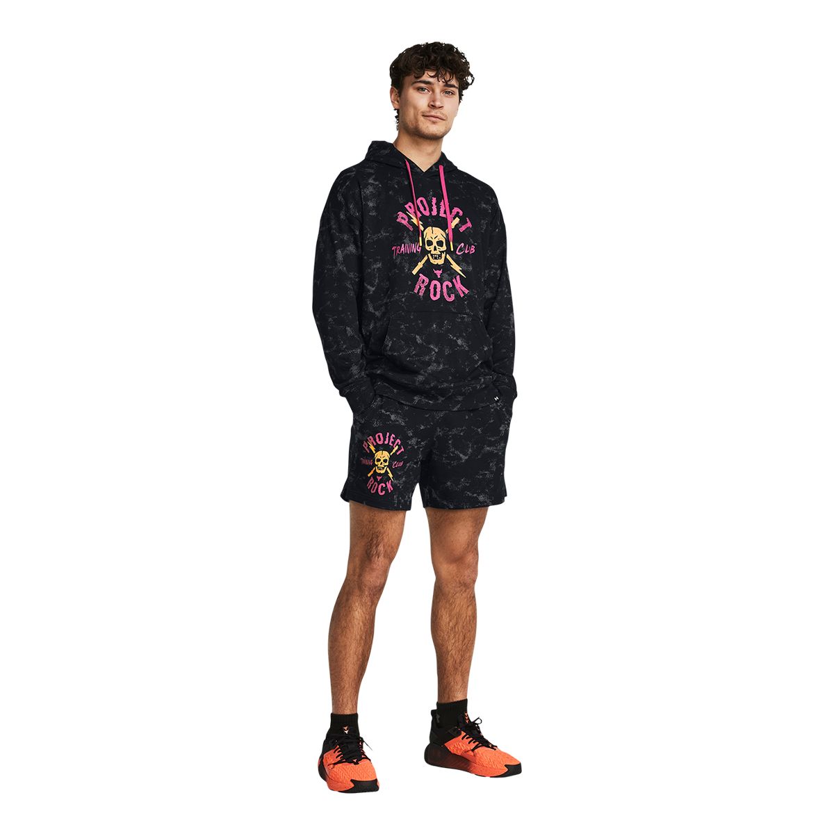 Under Armour Men's Project Rock All Over Print Rival Terry Shorts