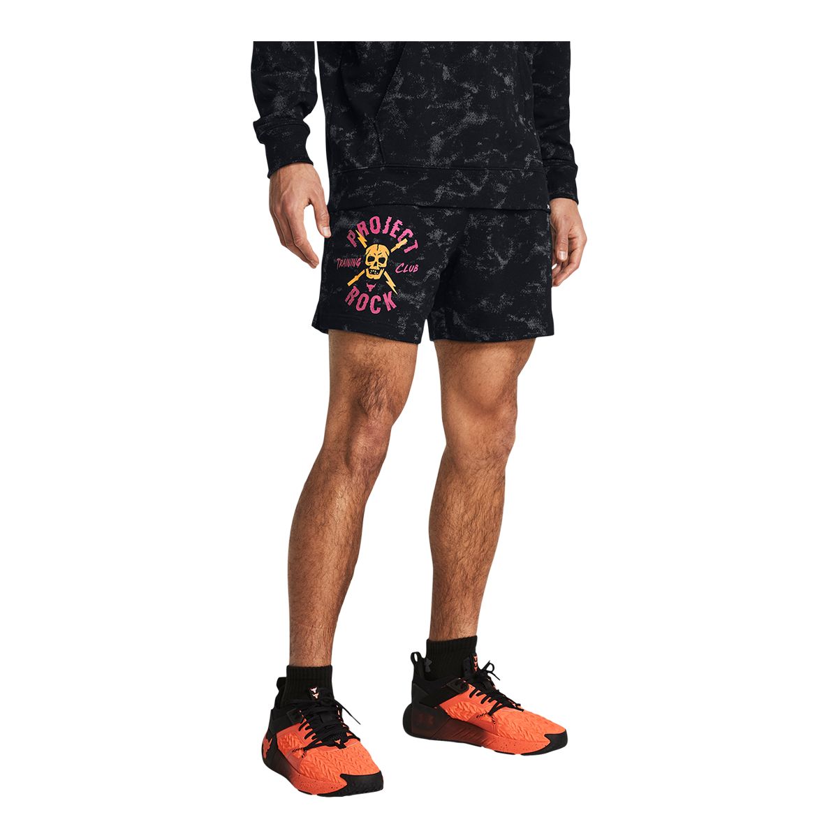 Under Armour Men's Project Rock All Over Print Rival Terry Shorts