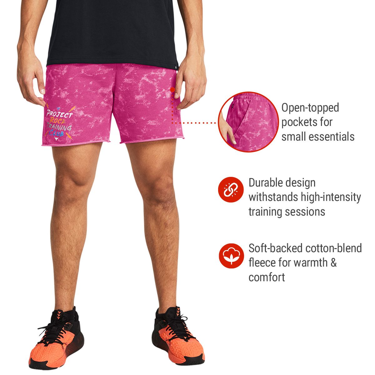 Under Armour Men's Project Rock All Over Print UG Terry Shorts