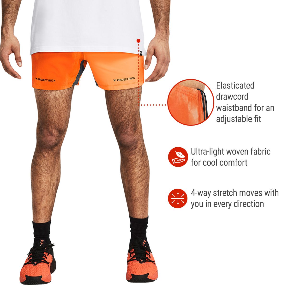 Under Armour Men's Project Rock 5 Inch Print Train Shorts