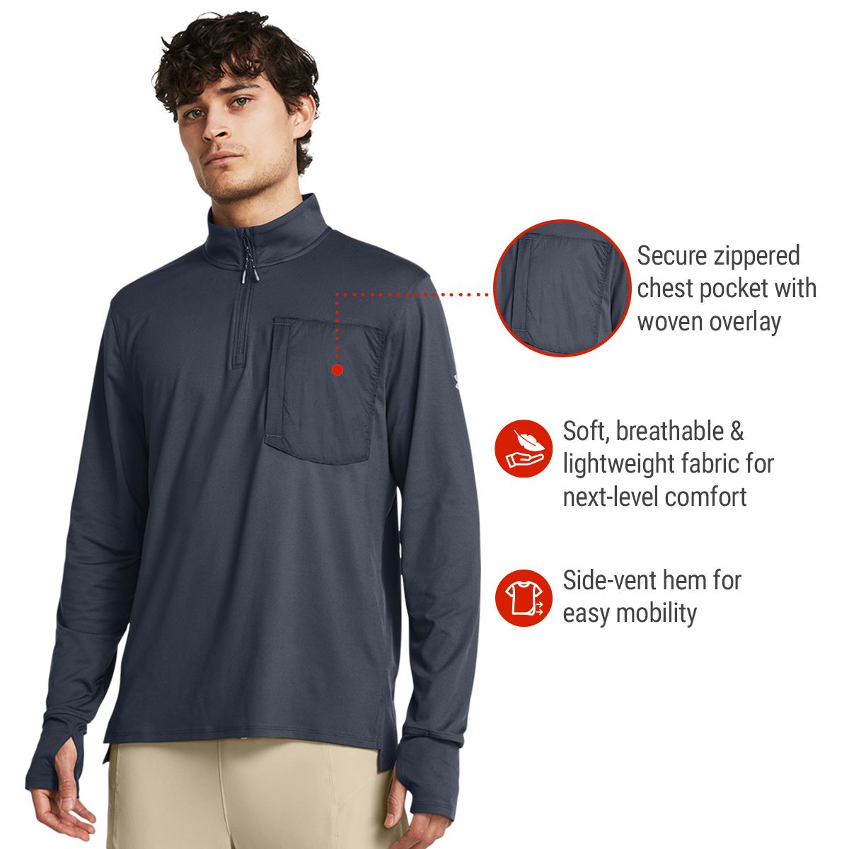 Under Armour Men's Run Trail 1/4 Zip Long Sleeve Top