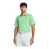 Under Armour Golf Men's Playoff 3.0 Coral Jacquard Polo T Shirt Front_Angled_Left