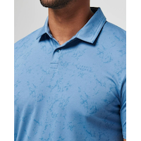 TravisMathew Men's Warmer Tides Scoop Golf Polo Shirt CloseUp