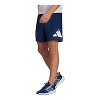 adidas Men's Training Essentials 3 Bar Shorts - 9" Front_Angled_Left
