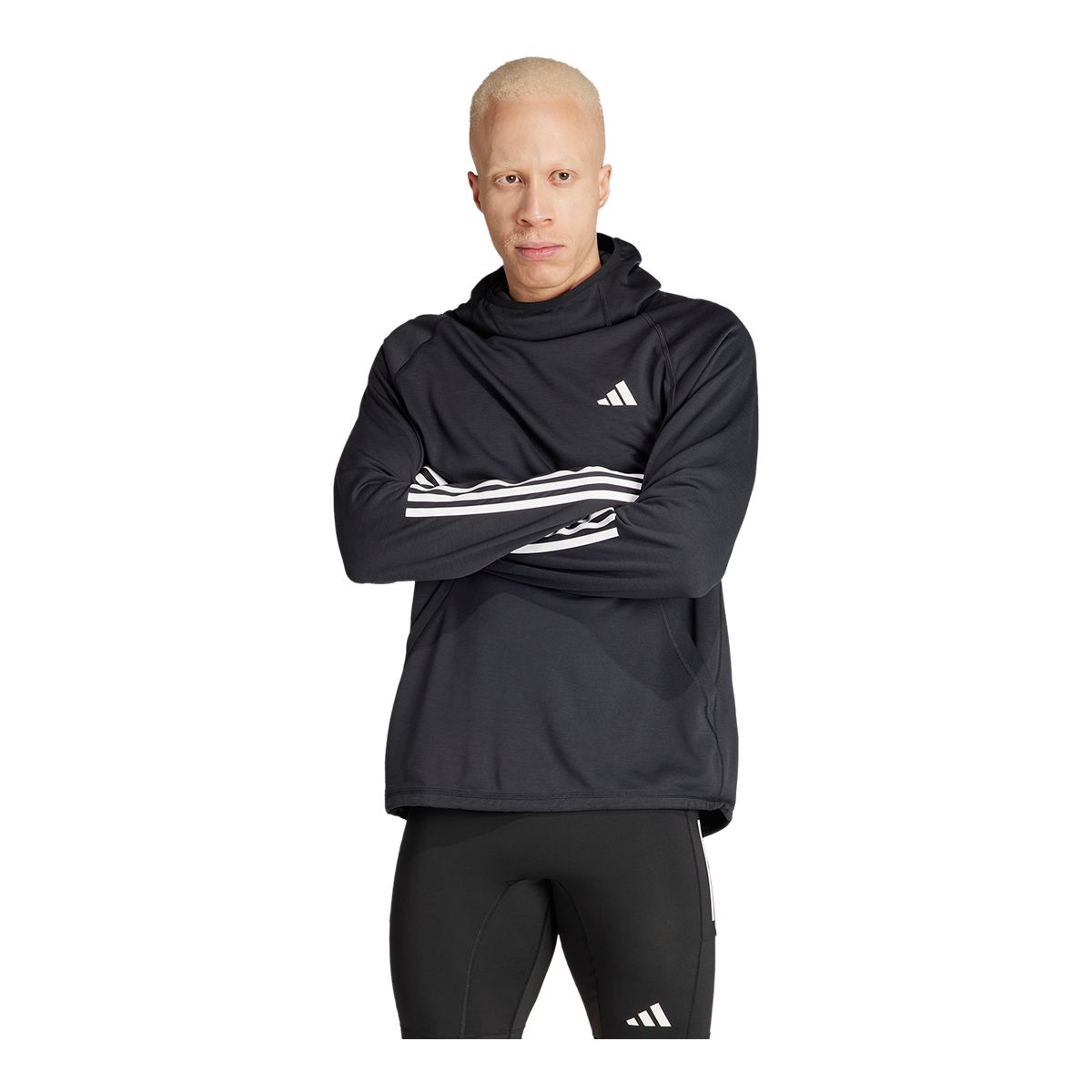 adidas Men's Own The Run Essentials 3 Stripes Hoodie