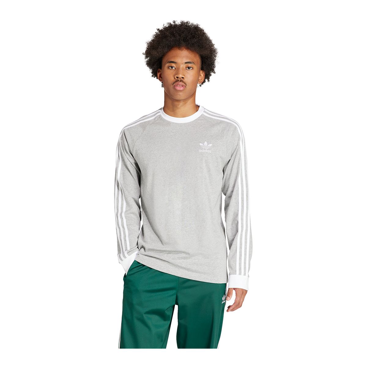 adidas Men's Originals 3 Stripes Long Sleeve T Shirt