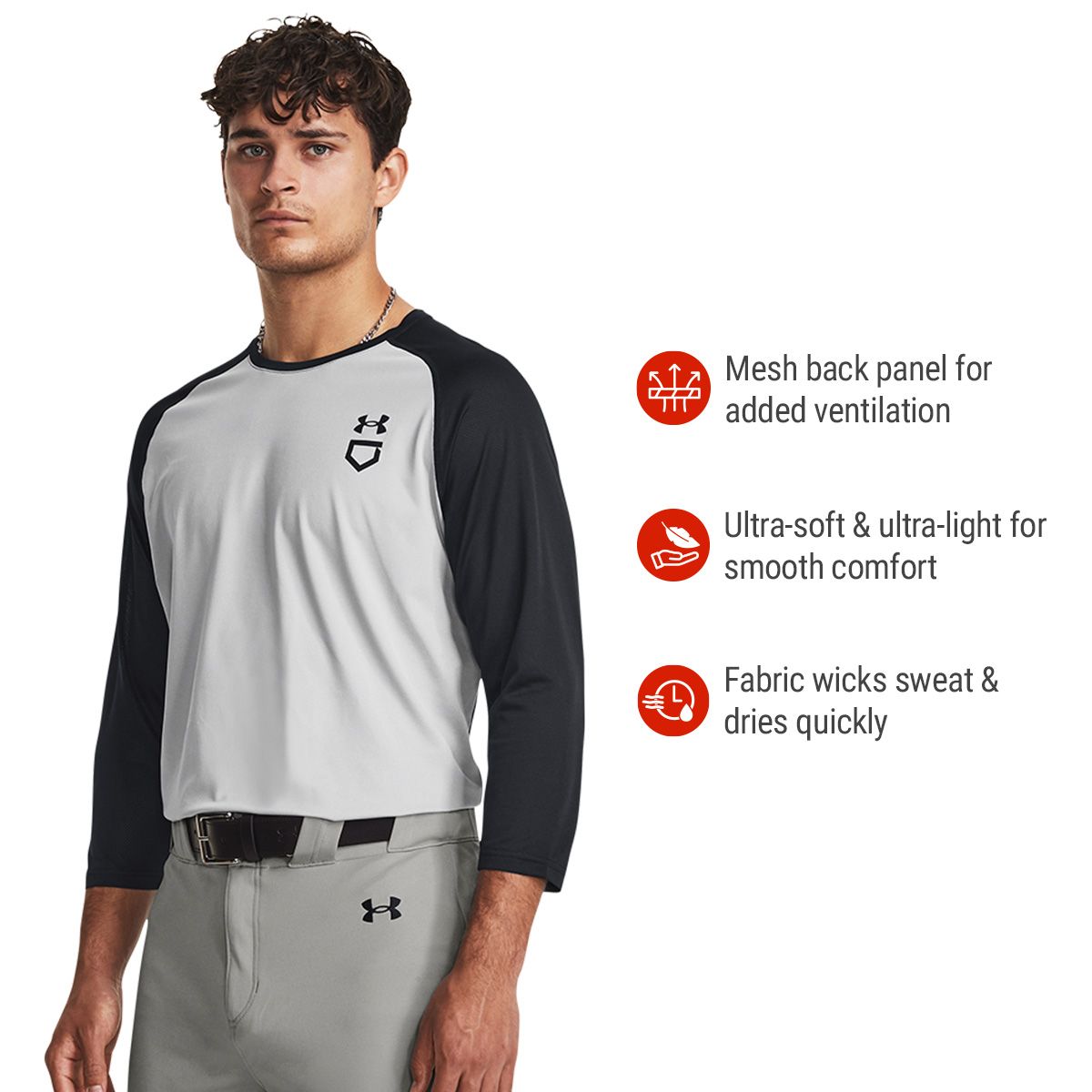 Under Armour Men's 3/4 Sleeve Ball Shirt