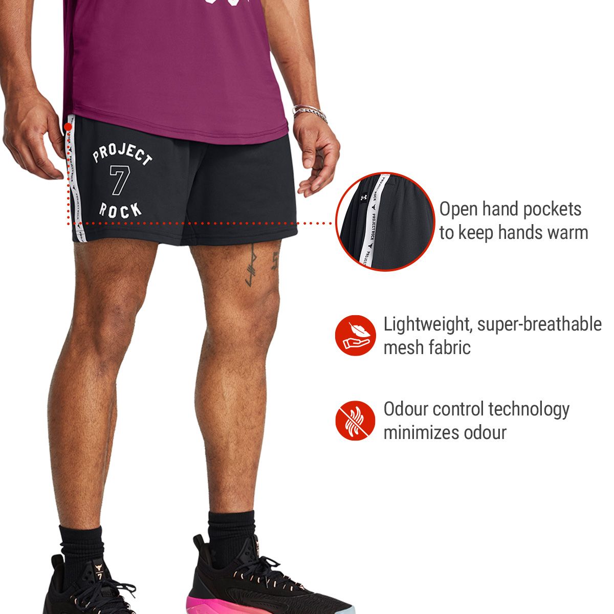 Under Armour Men's Project Rock 7 Mesh Shorts