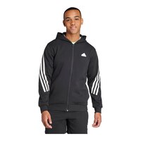 adidas Men's Future Icons 3-Stripes Full Zip Hoodie Front_Flat