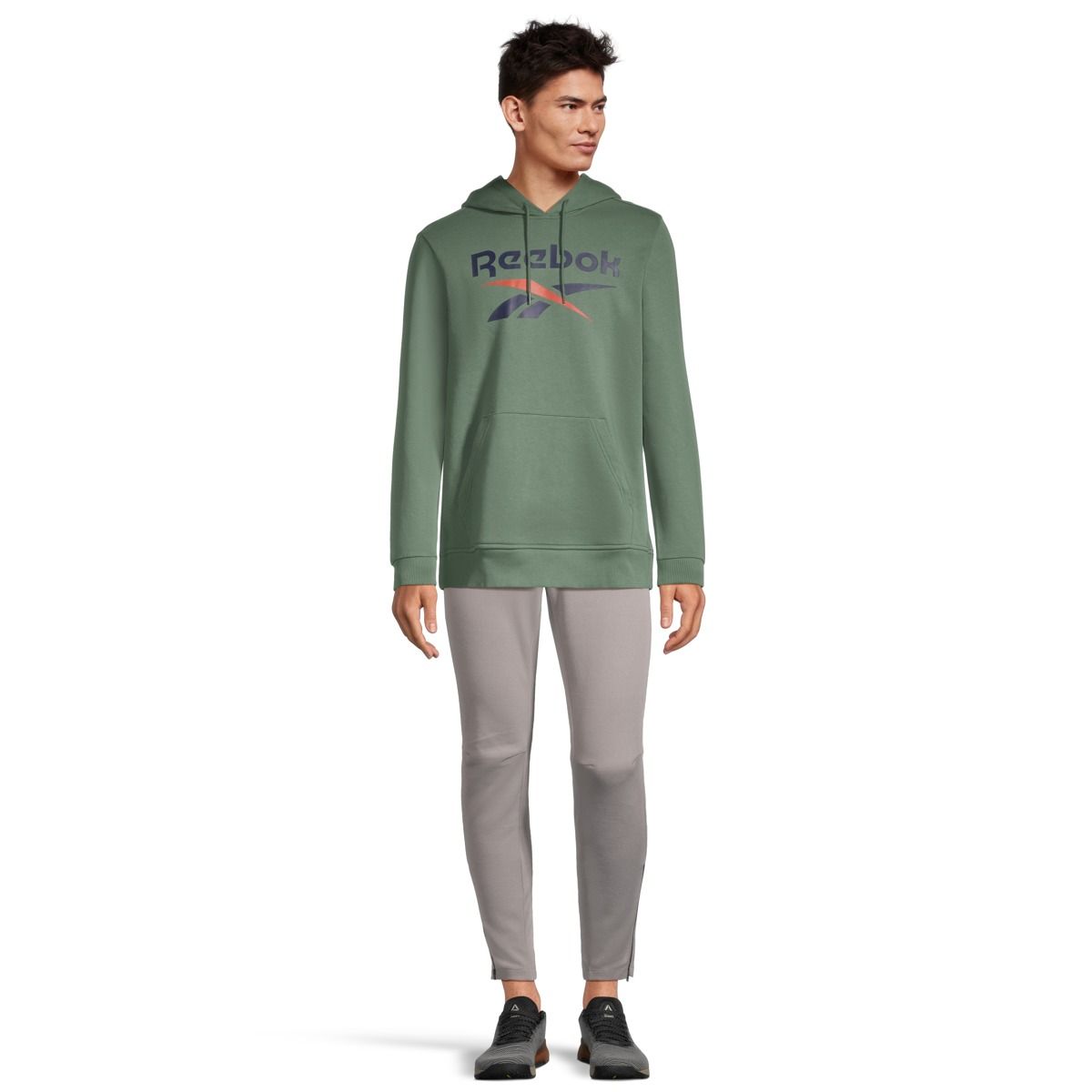 Reebok Men's Identity Fleece Stacked Logo Pullover Hoodie