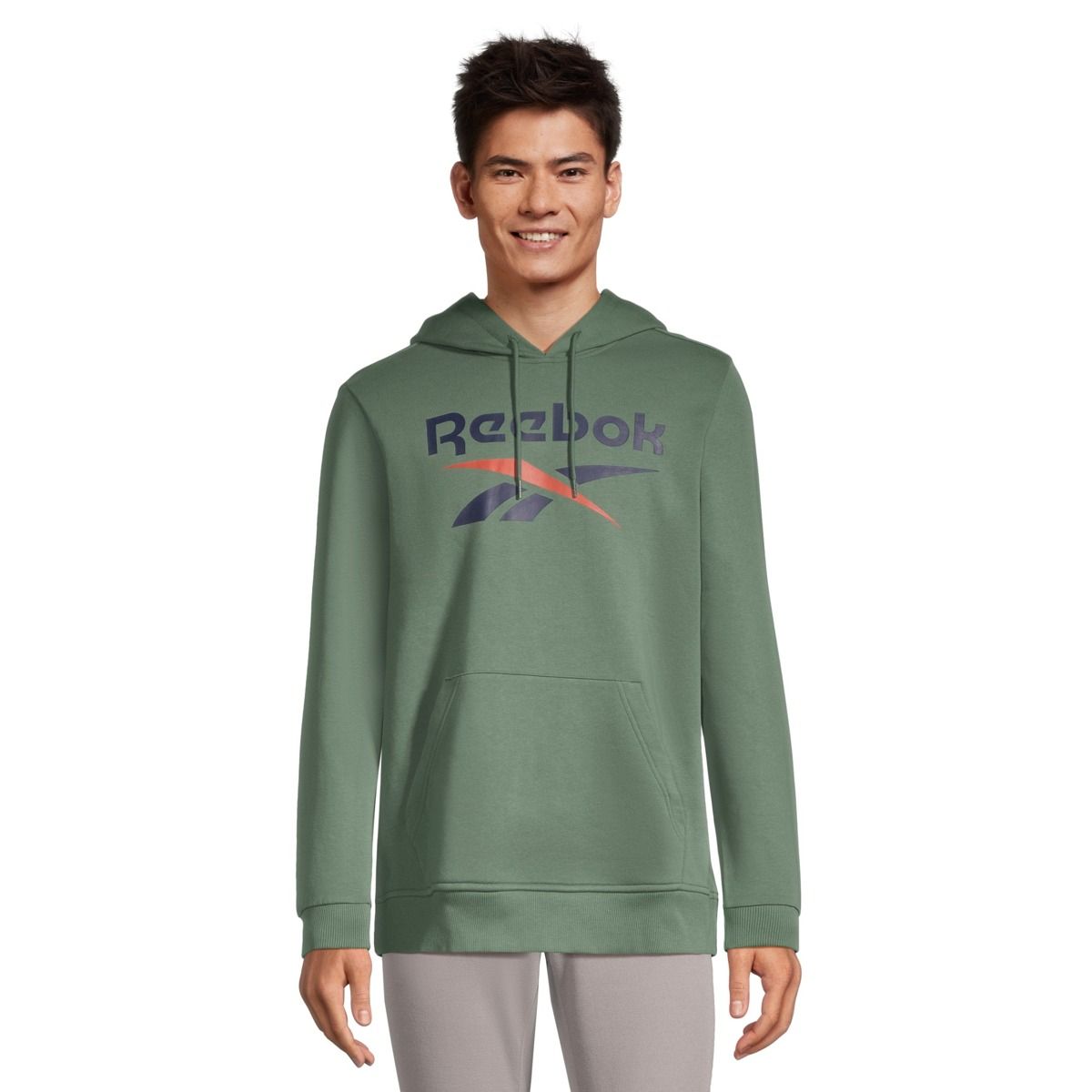Reebok Men's Identity Fleece Stacked Logo Pullover Hoodie
