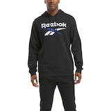 Reebok Men's Identity Fleece Stacked Logo Pullover Hoodie Front_Flat